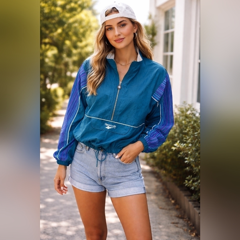 Vintage Reebok Windbreaker Quarter Zip Jacket
